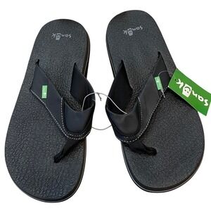 Sanuk‎ Mens Beer Cozy Flip Flop Black Size 12 Thong Sandal SMS2839C